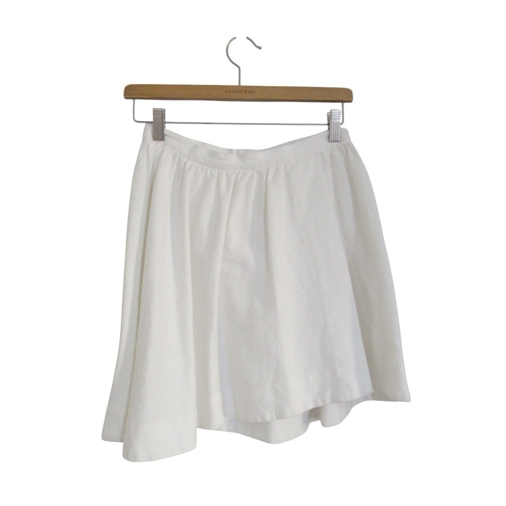 IRO Jeans Altea Faux Wrap Mini Skirt 36 Small White Ruffled Zip Coquette Fairy